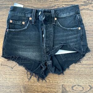 Levi black jean shorts from aritzia